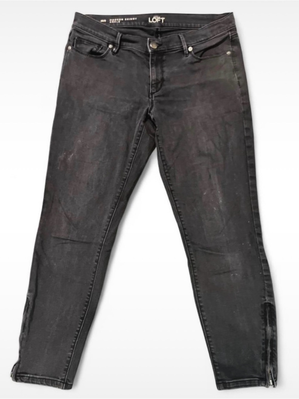 Ann Taylor Black Cropped Skinny Jeans